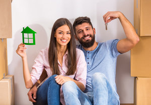 Young Couple moving into a new house